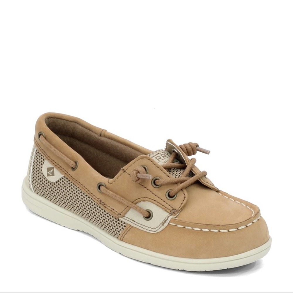 Sperry Top-Sider Girl's Shoresider Jr Boat Shoe in Linen Size 11